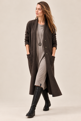 Long Cardigan Duster - Chocolate Henriette Steffensen 7162-844