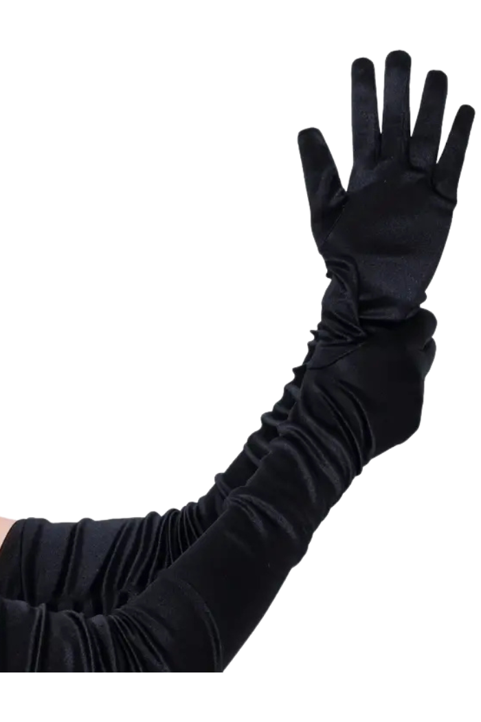 Long Satin Stretchy Opera Gloves