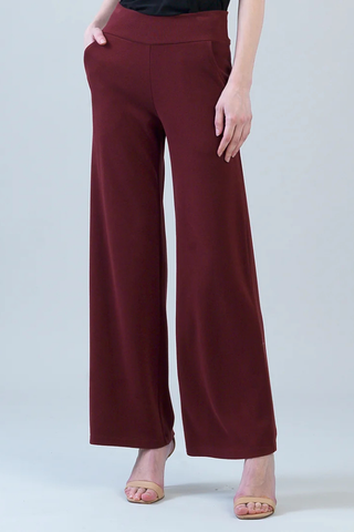 Lounge Knit - Wide Leg Pocket Pant - Burgundy Clara Sunwoo PT21W1
