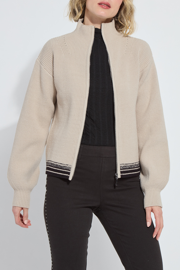 Lyssé Blythe Zip Up Cozy Rib Sweater
