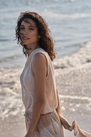 Lyssé Bria Sequined V-Neck Shell