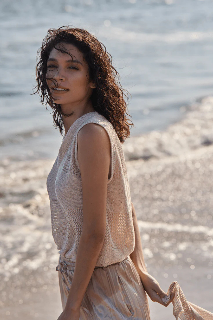 Lyssé Bria Sequined V-Neck Shell