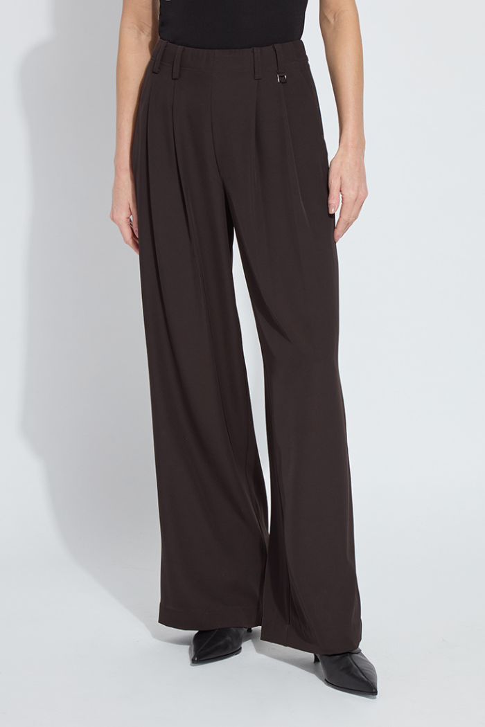 Lyssé Darcy Pleated Wide Leg Trouser - Double Espresso 10-3660-M4