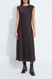 Elegant Dark Brown Satin Midi Dress - Chic Sleeveless Slip Double Espresso / XL Elegant Dark Brown Satin Midi Dress - Chic Sleeveless Slip Double Espresso / XL