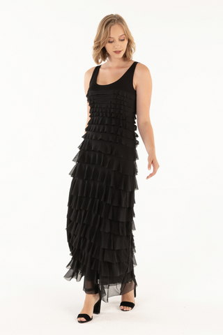 Merit Dress - Black Mesh Isle by Melis Kozan