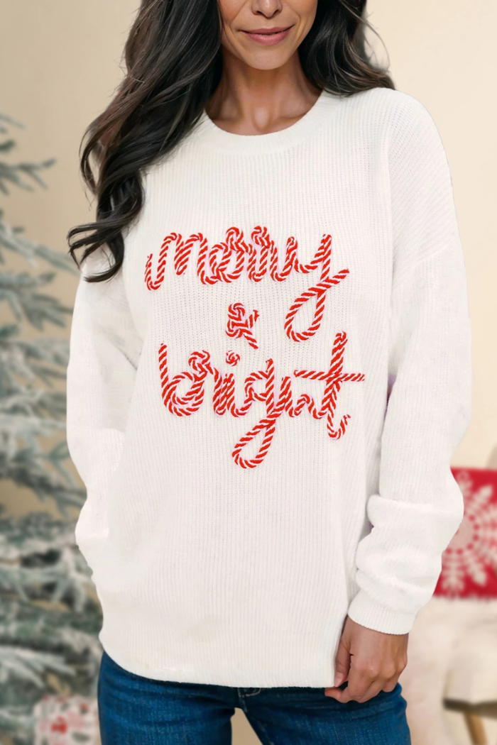 Merry & Bright Christmas Graphic Sweater