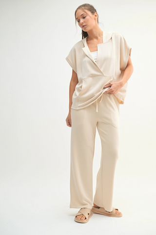 Mono B KP5289 Simple Scuba Wide-Leg Pant