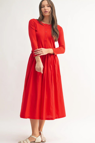 Mono B Spring Breeze Cardigan & Skirt Set - Glazed Cherry