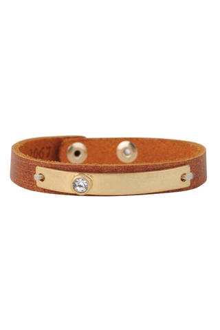 Most Wanted Golden Band with Rhinestone Bracelet - Tan