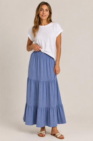 Nally & Millie Shirred Pull On Skirt