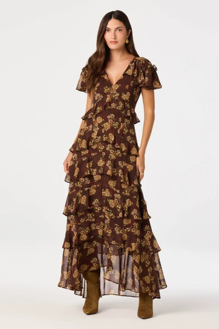 Odalys Flutter Sleeve Maxi Dress ASTR ACDR103541