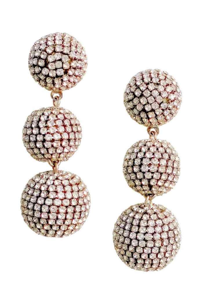 Pave Triple Lantern Earrings