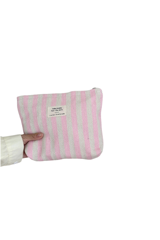 Pink Striped Color Block Make Up Bag Dipped Shop DP25A565