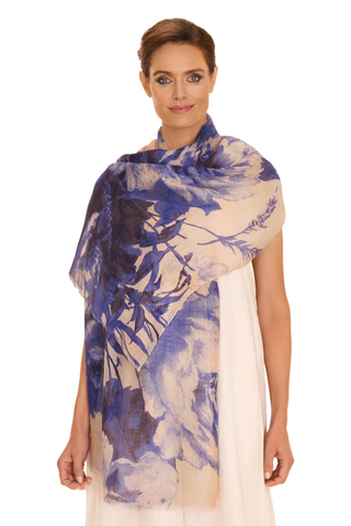 Blue Blooms Scarf