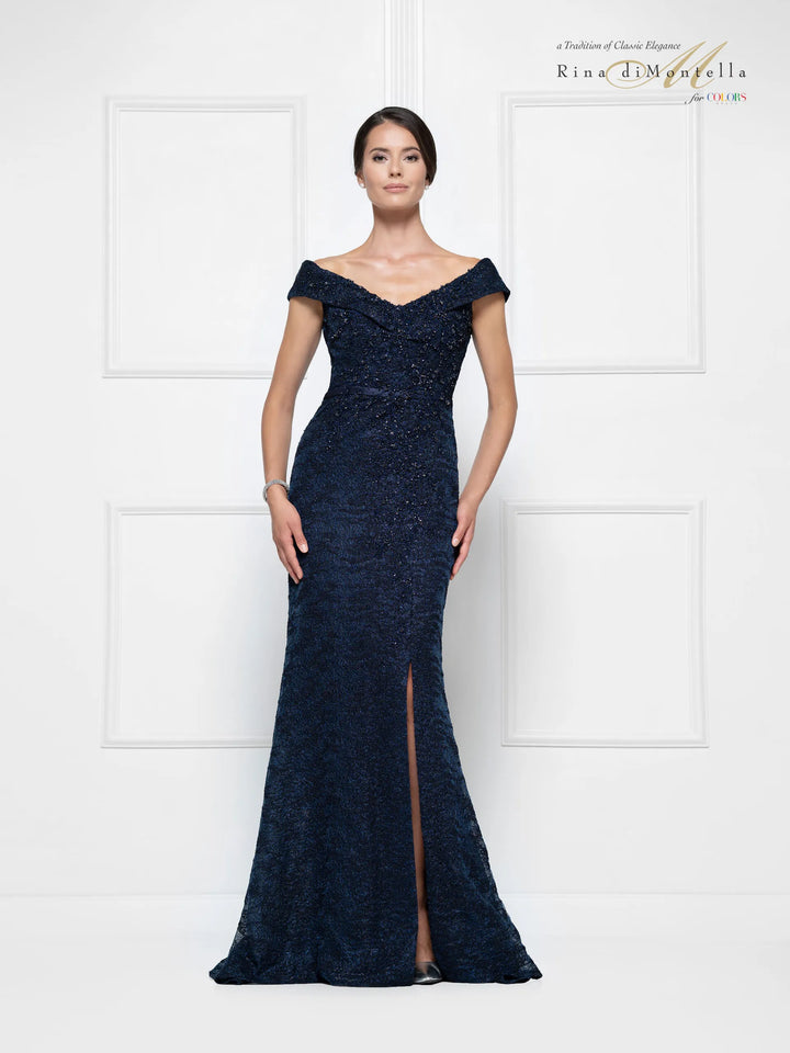 RD2655 Lace Off Shoulder Gown