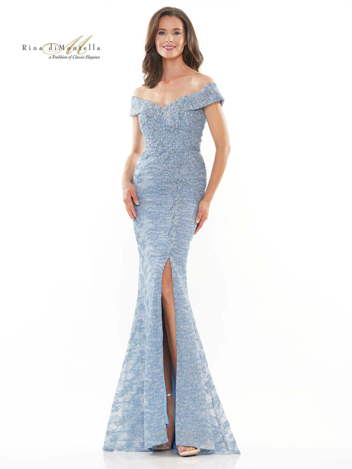RD2655 Lace Off Shoulder Gown