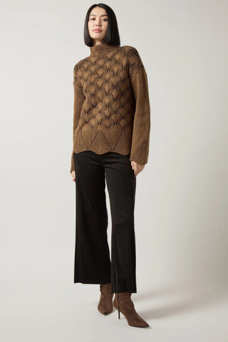 Rhea Cozy Rib Scallop Edge Pullover Lyssé  23-3991-M7