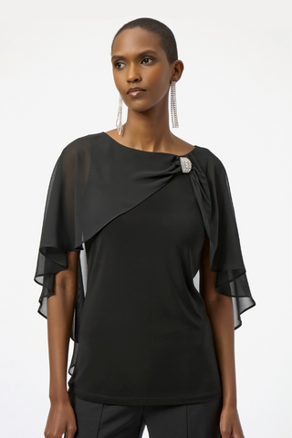 Ribkoff Chiffon and Silky Knit Cape Top 254021