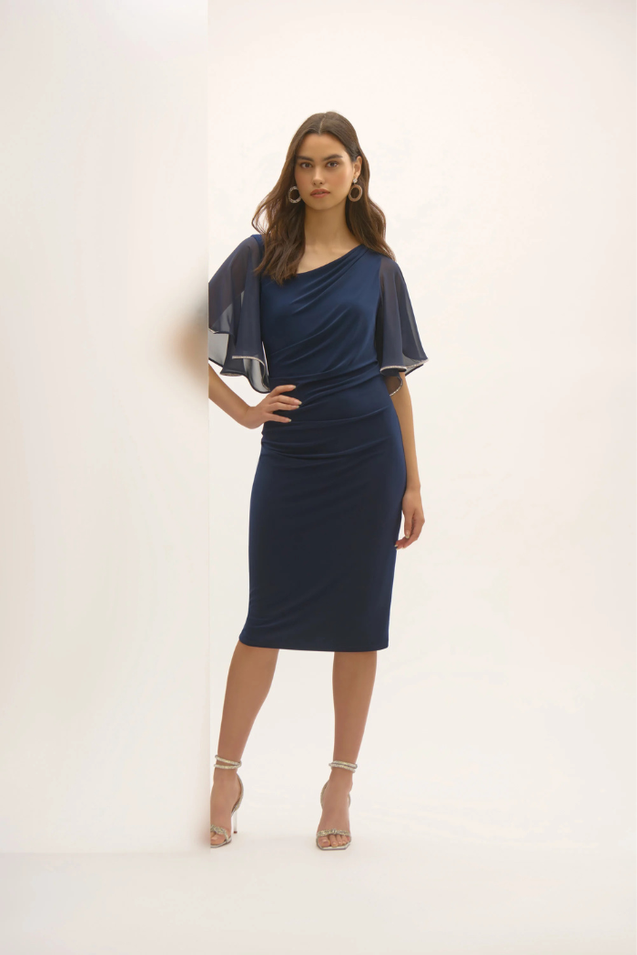 Ribkoff Silky Knit And Chiffon Sheath Dress 252719