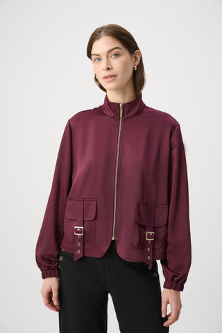 Satin Puff Sleeve Utility Jacket Ribkoff 264939