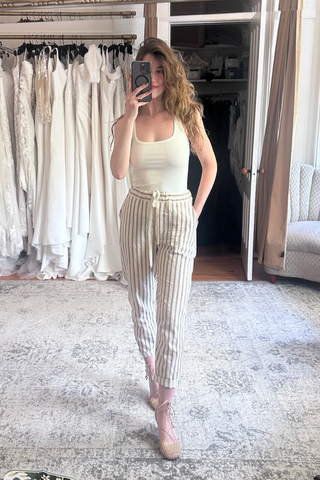 Scandal Italy Naomi Linen Pants - Beige