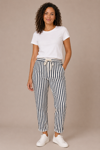 Scandal Italy Naomi Linen Pants - Navy