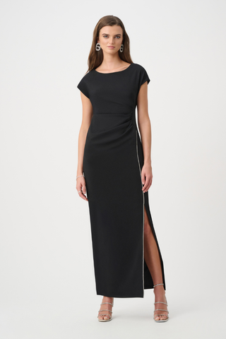 Scuba Crepe Sheath Gown With Rhinestones Piping Ribkoff 261713F26