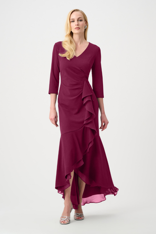 Scuba Crepe and Chiffon Ruffled Trumpet Gown 263741