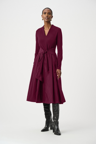 Silky Knit and Memory Fit and Flare Dress - Elderberry Ribkoff 263145