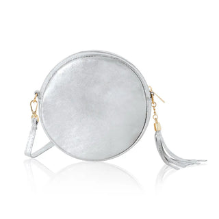 Italian Leather Circle Bag With Tassle