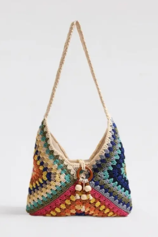 Simple Beach Straw Shoulder Bag Dipped Shop DP25B750-Colorful