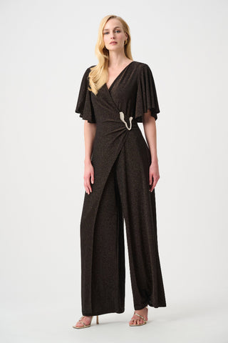 Sparkle Knit Wide Leg Wrap Jumpsuit Ribkoff 263717