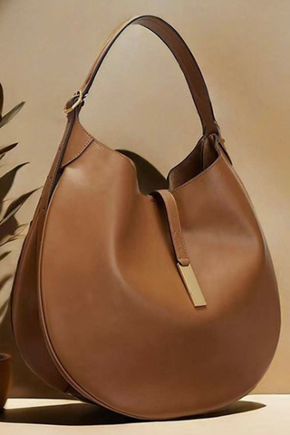 Suede Splicing Leather Tote Crescent Handbag Dipped Shop DP25G638-Brown Leather