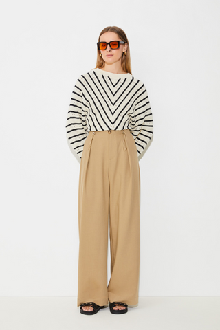 Suncoo Jilian Fluid Drawstring Wide Leg Pants