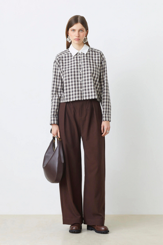 Suncoo Jio Wide Trousers with Drawstrings Choco
