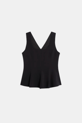 Suncoo Lips Blouse S26C07303 Black sleeveless top on a white background
