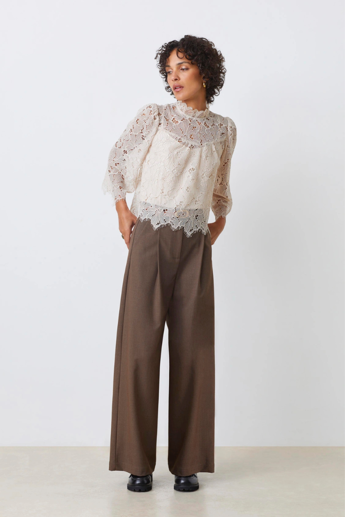 Suncoo Lucia Short Lace Blouse