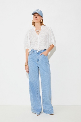 Suncoo Reino High Waisted Jacquard Jeans
