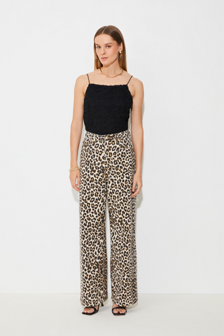 Suncoo Robin Leopard High Waisted Jeans