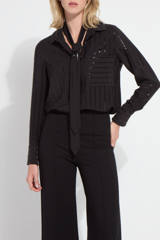 Tatiana Striped Sequin Shirt Lyssé 23-4028-M4