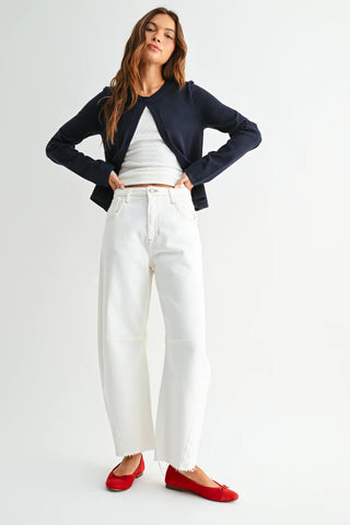 The Seamed Barrel Jean - Off White Just Black Denim BP473J-OFFWHT