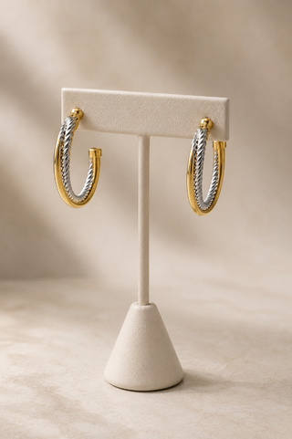 Two Tone Cable Earrings