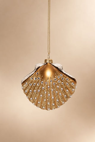Gold Shell Blown Glass Ornament