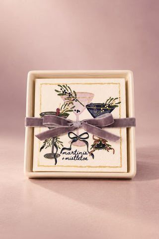 Ceramic Napkin Tray and Napkins