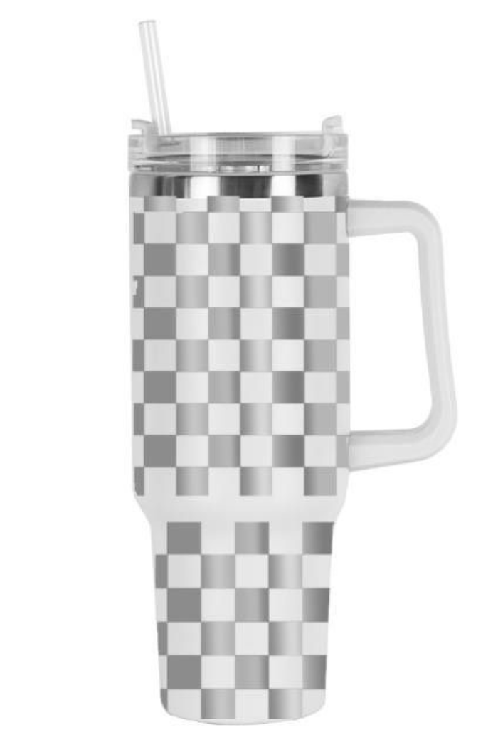 MYHOBBY 40 Oz Checkered Pattern Racing Tumbler with Handle and  Straw,Stainless Steel Vacuum Insulate…See more MYHOBBY 40 Oz Checkered  Pattern Racing