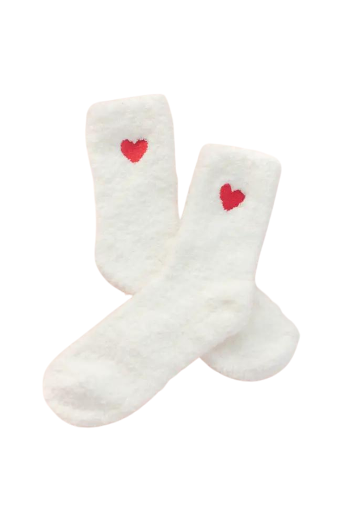 Fuzzy  Heart Socks