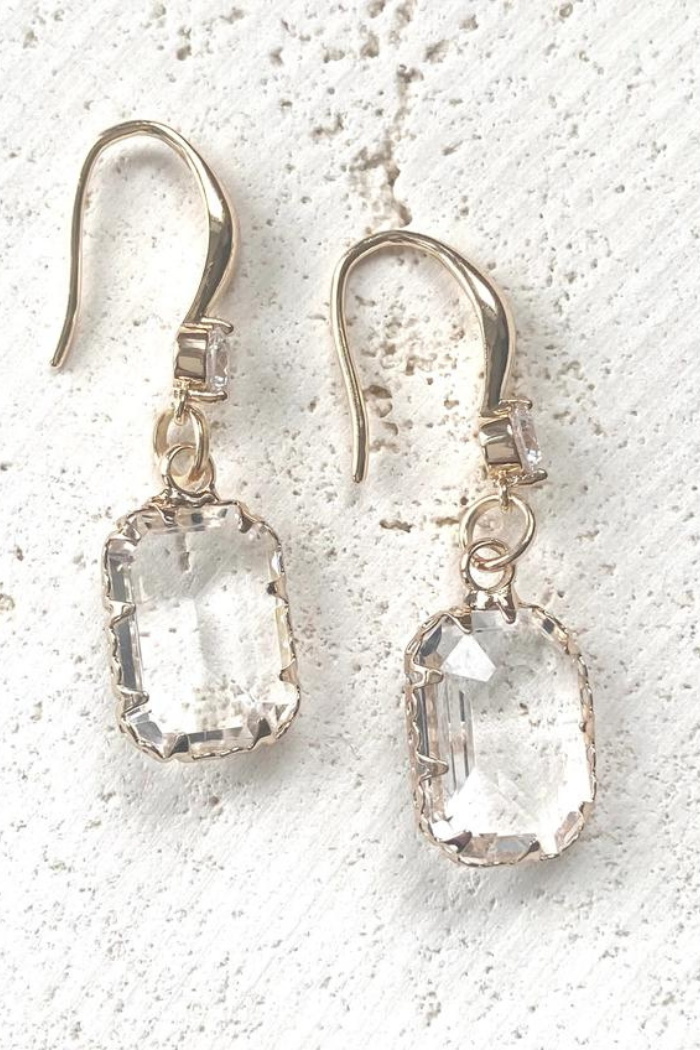 Crystal and gold earrings