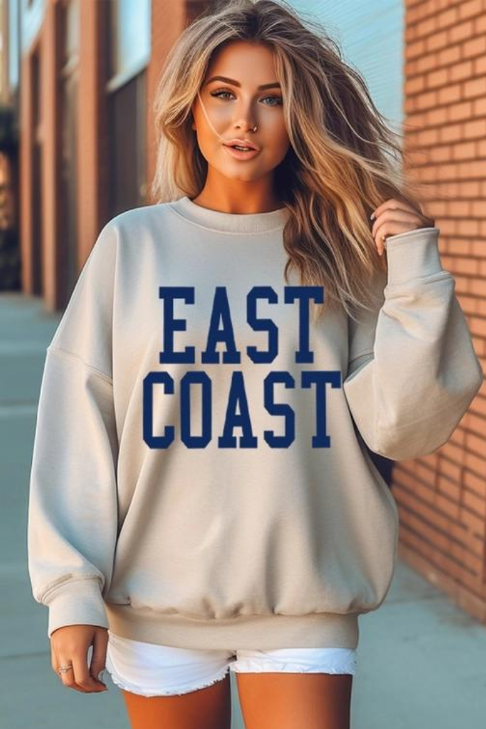 Sand/Navy EAST COAST Sweatshirt