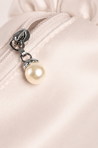 Embroidered Bride Satin Cosmetic Bag