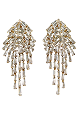 Crystal Waterfall Holiday Statement Earrings